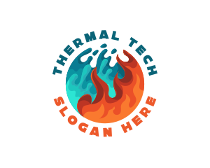 Water Fire Thermal Fuel logo design