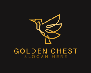 Golden Bird Wing logo design