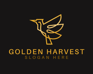 Golden Bird Wing logo design