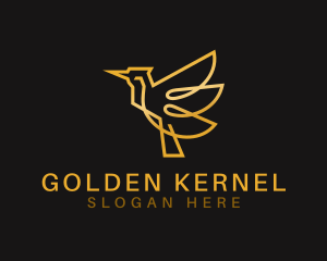 Golden Bird Wing logo design