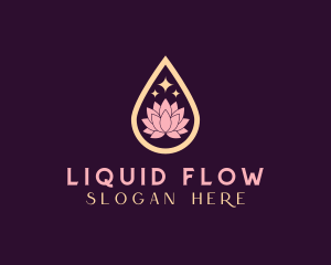 Lotus Flower Droplet logo design