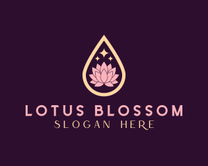 Lotus Flower Droplet logo design