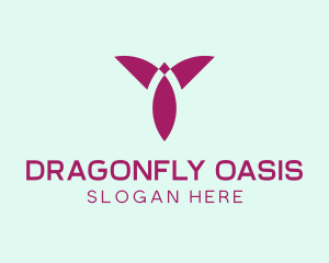 Abstract Dragonfly Symbol logo design