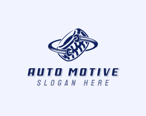 Car Wheels Mechanic logo design