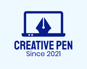 Laptop Pen Nib logo design