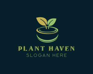 Sprout Plant Pot logo design