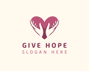 Charity Heart Hand Donation logo design