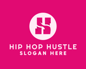 Pink Letter H logo design