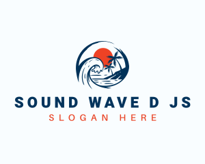 Beach Ocean Wave logo design