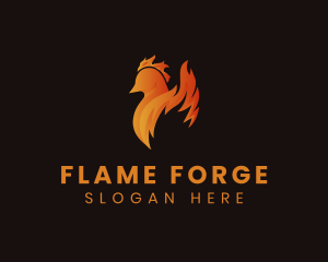 Flame Chicken Restaurant logo design