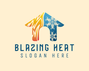 Heating and Cooling House logo design