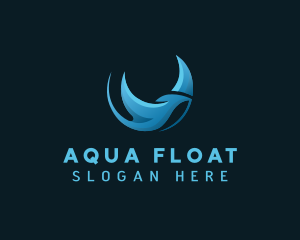 Marine Stingray Aqua logo design