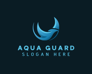 Marine Stingray Aqua logo design