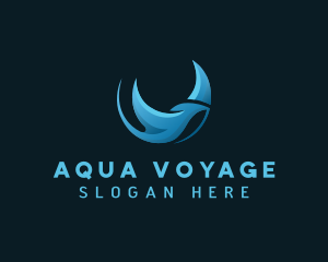 Marine Stingray Aqua logo design