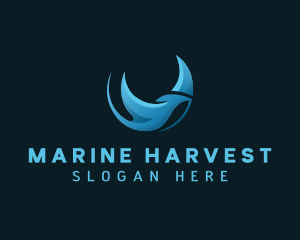 Marine Stingray Aqua logo design