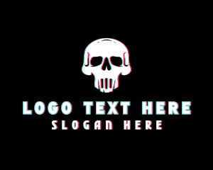 Skull Anaglyph Gaming logo