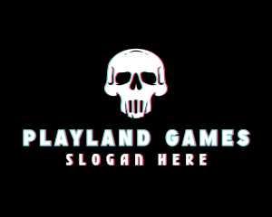 Skull Anaglyph Gaming logo design