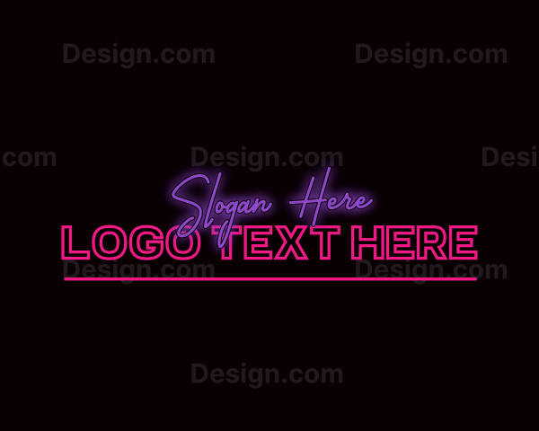 Neon Feminine Wordmark Logo