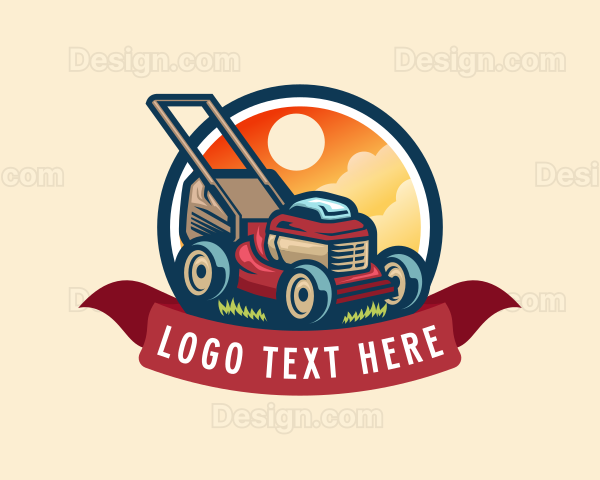 Gardening Lawn Mower Logo