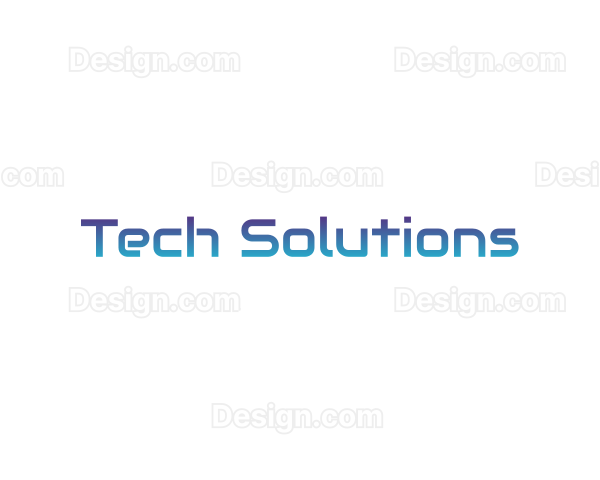 Tech Gradient Font Text Logo