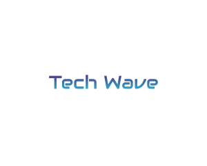 Tech Gradient Font Text logo design