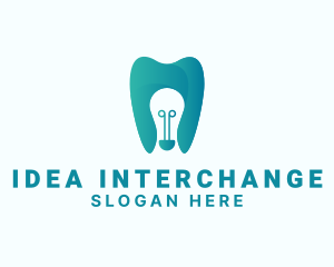 Dental Light Bulb logo design