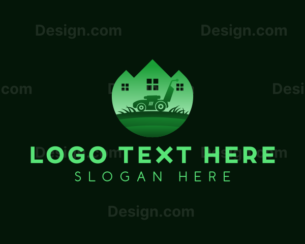 Lawn Mower Landscaping Logo