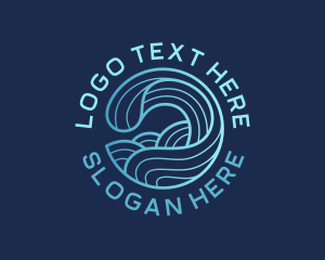 Ocean Waves Surfer logo