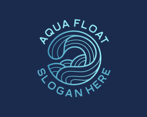 Ocean Waves Surfer logo design