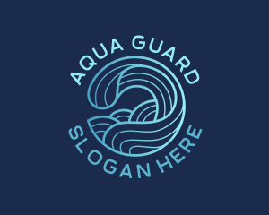 Ocean Waves Surfer logo design