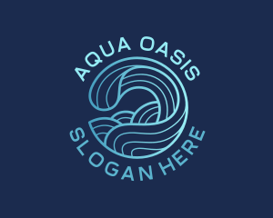 Ocean Waves Surfer logo design