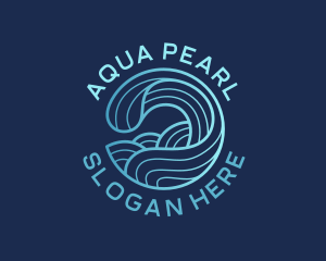 Ocean Waves Surfer logo design