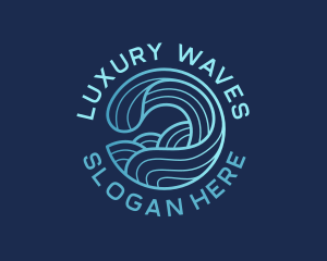 Ocean Waves Surfer logo design