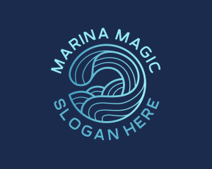 Ocean Waves Surfer logo design