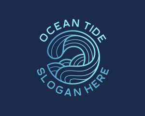 Ocean Waves Surfer logo design