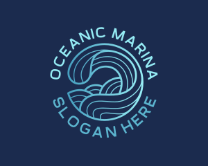 Ocean Waves Surfer logo design