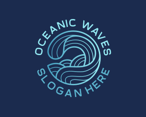 Ocean Waves Surfer logo design