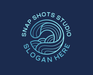 Ocean Waves Surfer logo