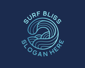 Ocean Waves Surfer logo