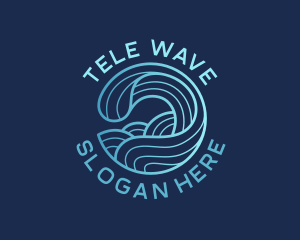 Ocean Waves Surfer logo design