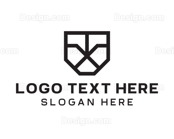 Geometric Shield Letter X Logo