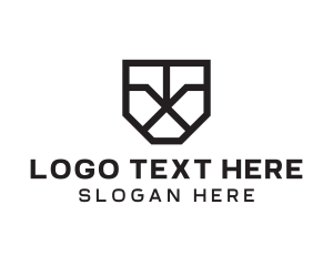 Geometric Shield Letter X logo