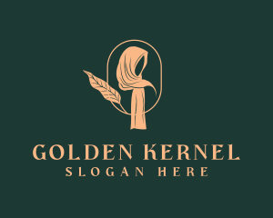 Golden Hijab Fashion logo design