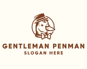 Gentleman Duck Bowtie logo design