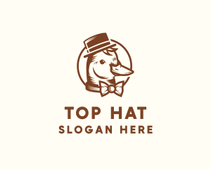 Gentleman Duck Bowtie logo design