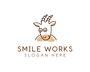 Smiling Farm Goat logo design