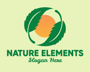 Natural Sun Leaves logo design