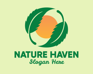 Natural Sun Leaves logo design