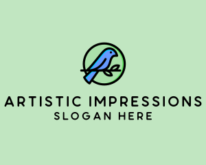 Green Pet Bird  logo design