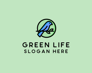 Green Pet Bird  logo design